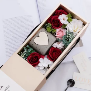 Soap Flower Box With Scented Candle